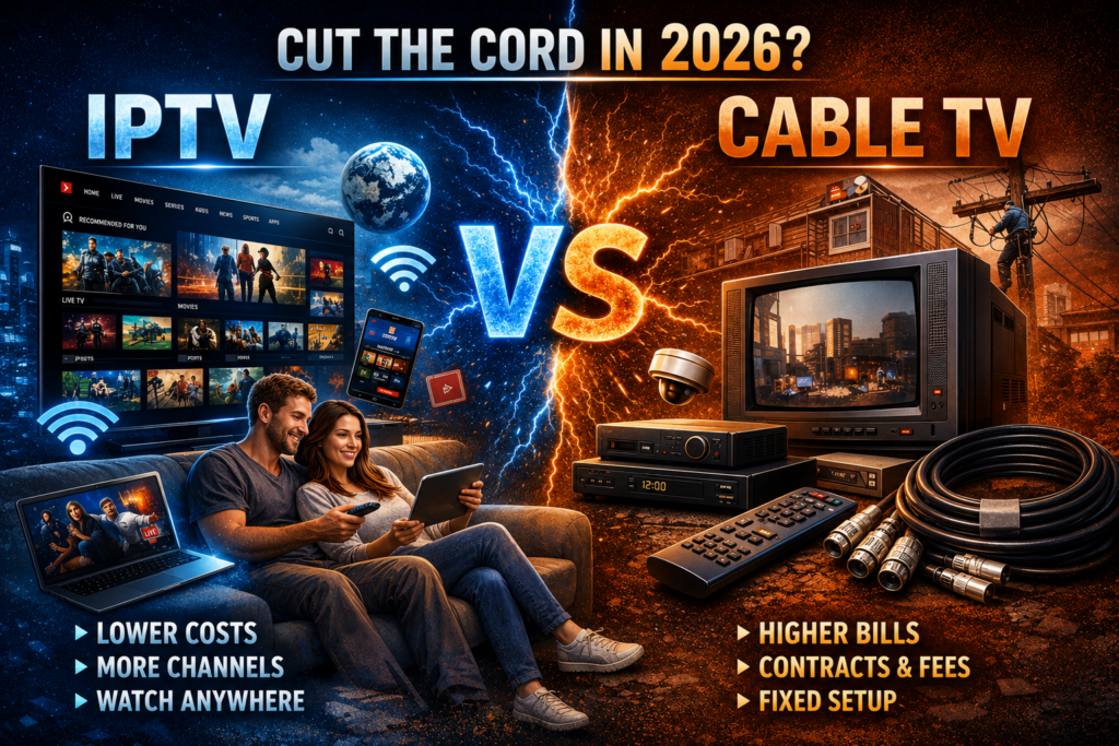 Digitalizard vs traditional cable TV comparison showing cost, channels, and streaming flexibility differences in 2026.